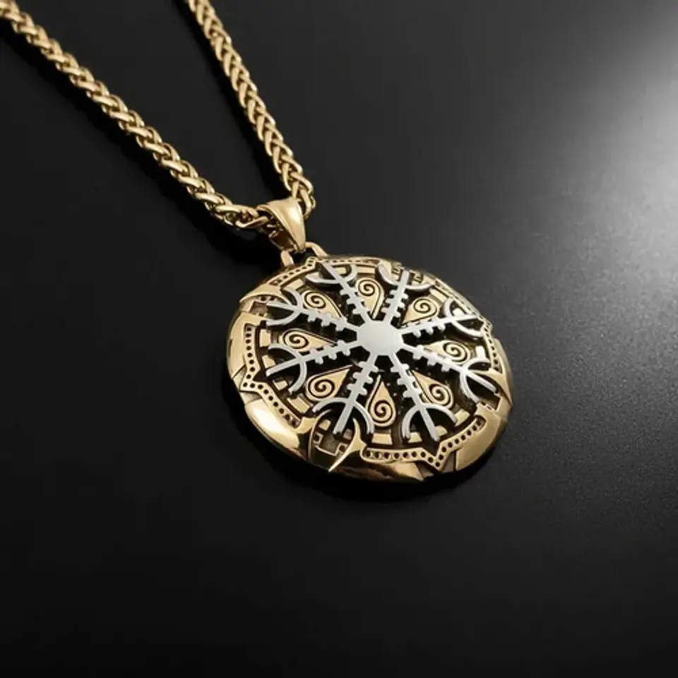 Collar De Acero Para Hombres Dije Brújula Nórdica Valknut 8