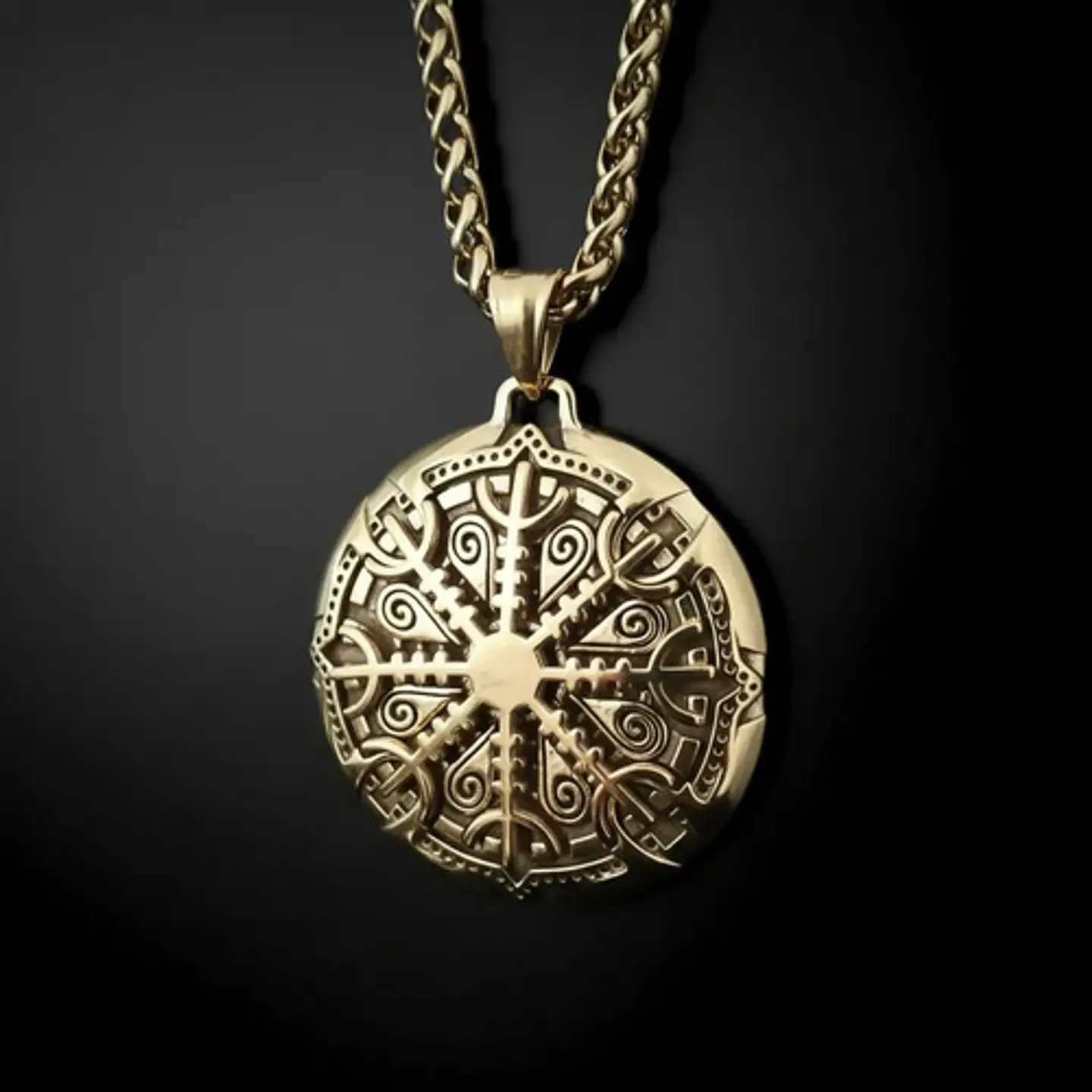 Collar De Acero Para Hombres Dije Brújula Nórdica Valknut 9