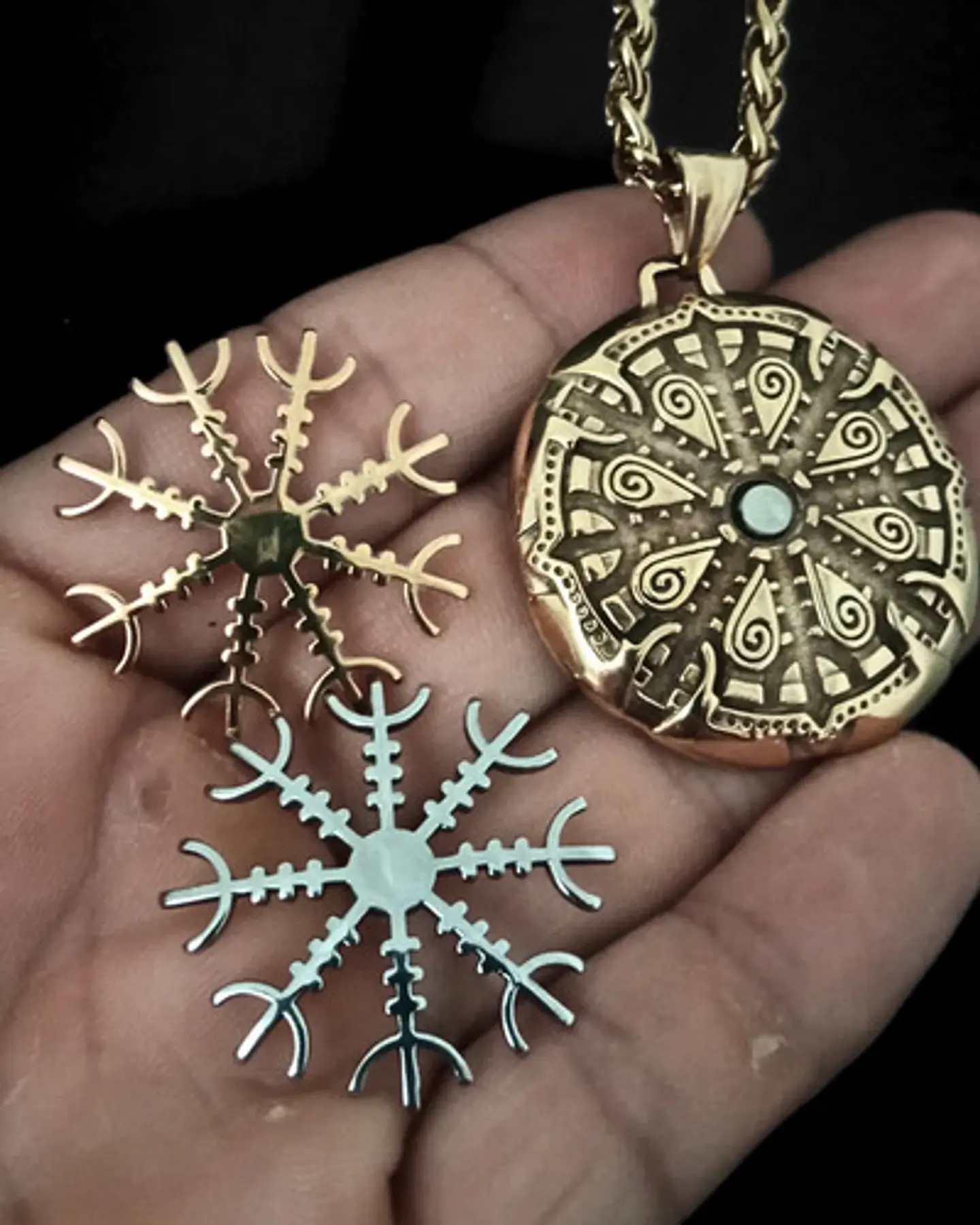 Collar De Acero Para Hombres Dije Brújula Nórdica Valknut 10