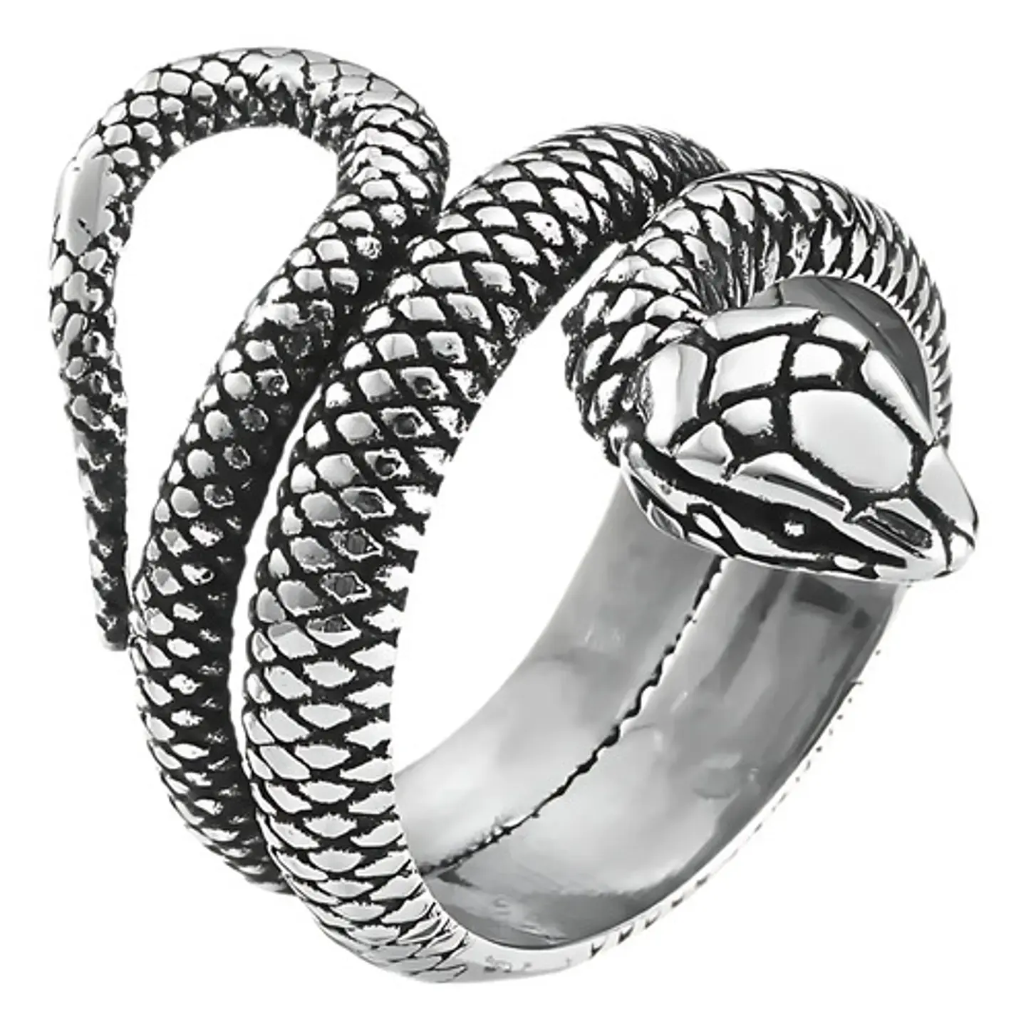 Anillo Serpiente Color Plata Acero Inoxidable Hombre Y Mujer 1