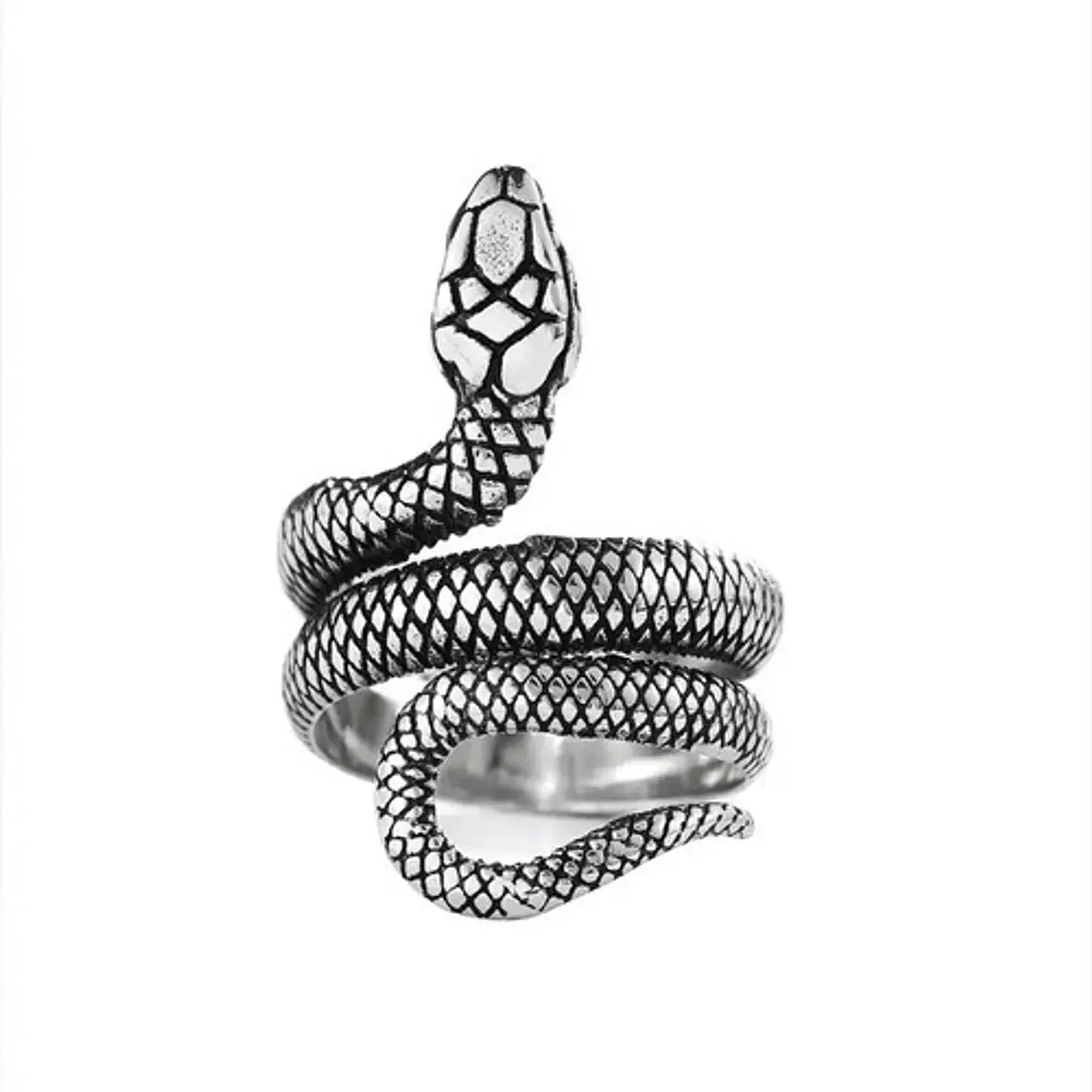 Anillo Serpiente Color Plata Acero Inoxidable Hombre Y Mujer 2