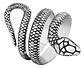 Anillo Serpiente Color Plata Acero Inoxidable Hombre Y Mujer - Miniatura 3
