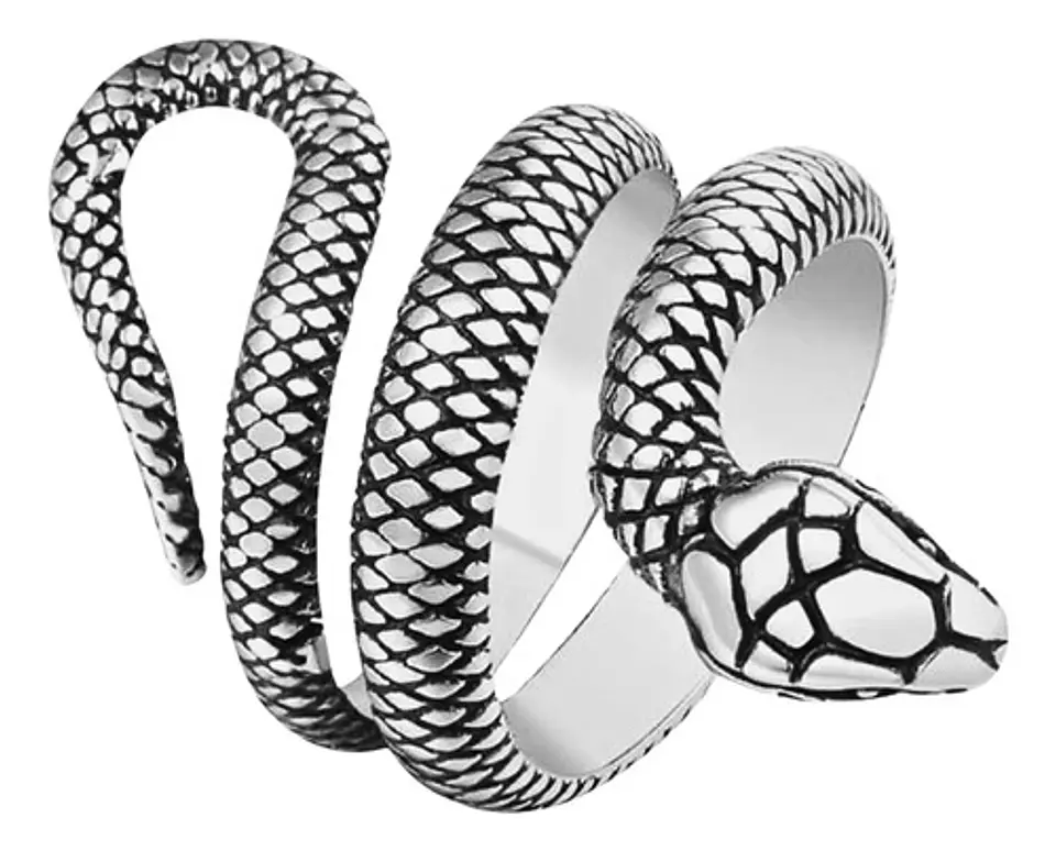 Anillo Serpiente Color Plata Acero Inoxidable Hombre Y Mujer 3