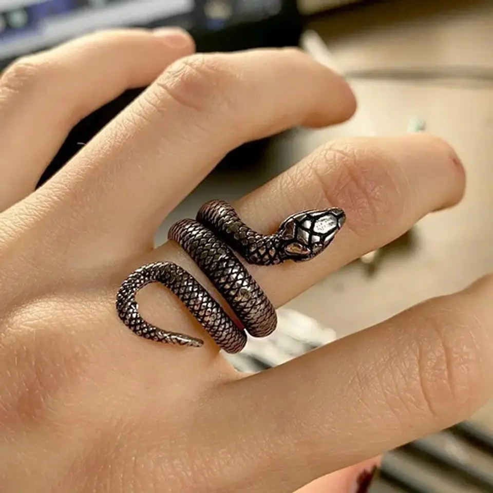 Anillo Serpiente Color Plata Acero Inoxidable Hombre Y Mujer 4