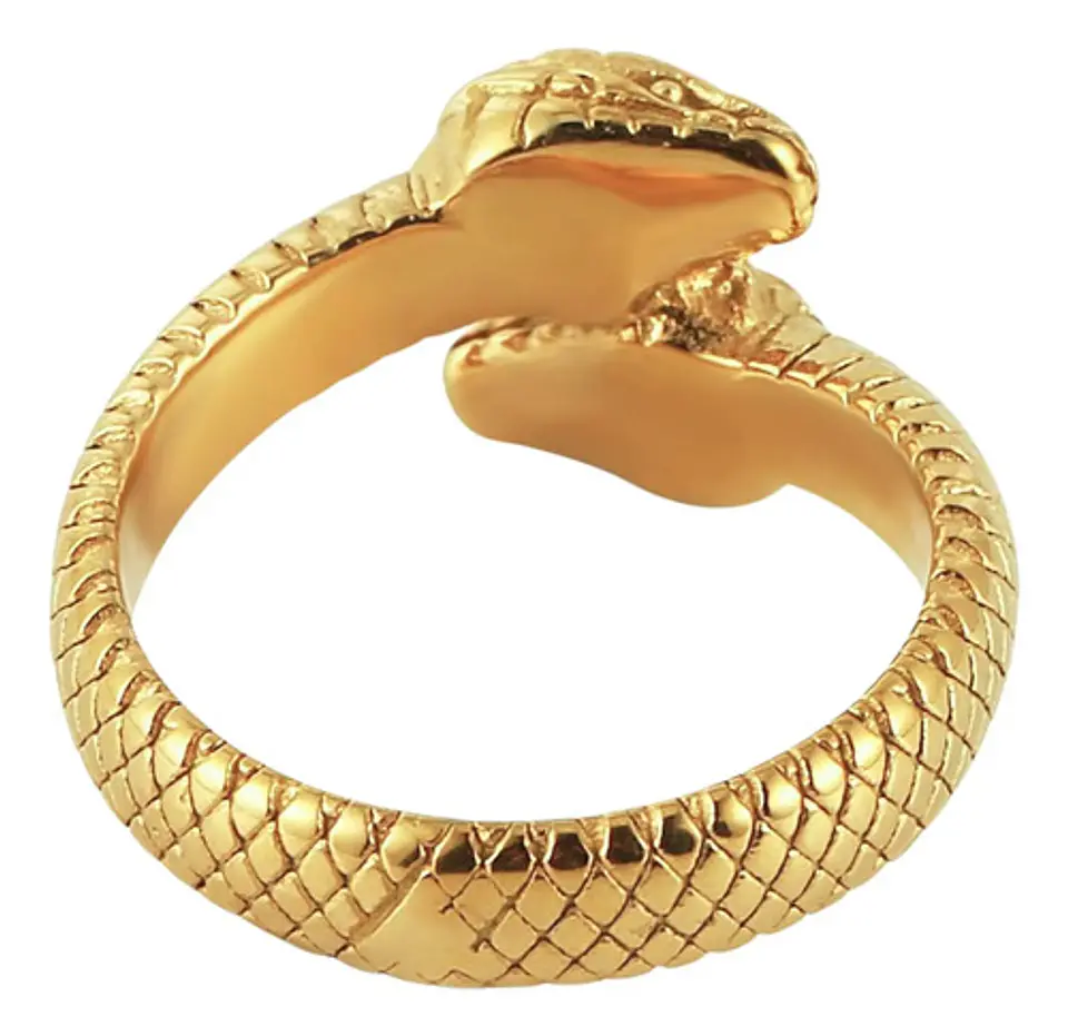 Anillo Serpiente Color Plata Acero Inoxidable Hombre Y Mujer 10