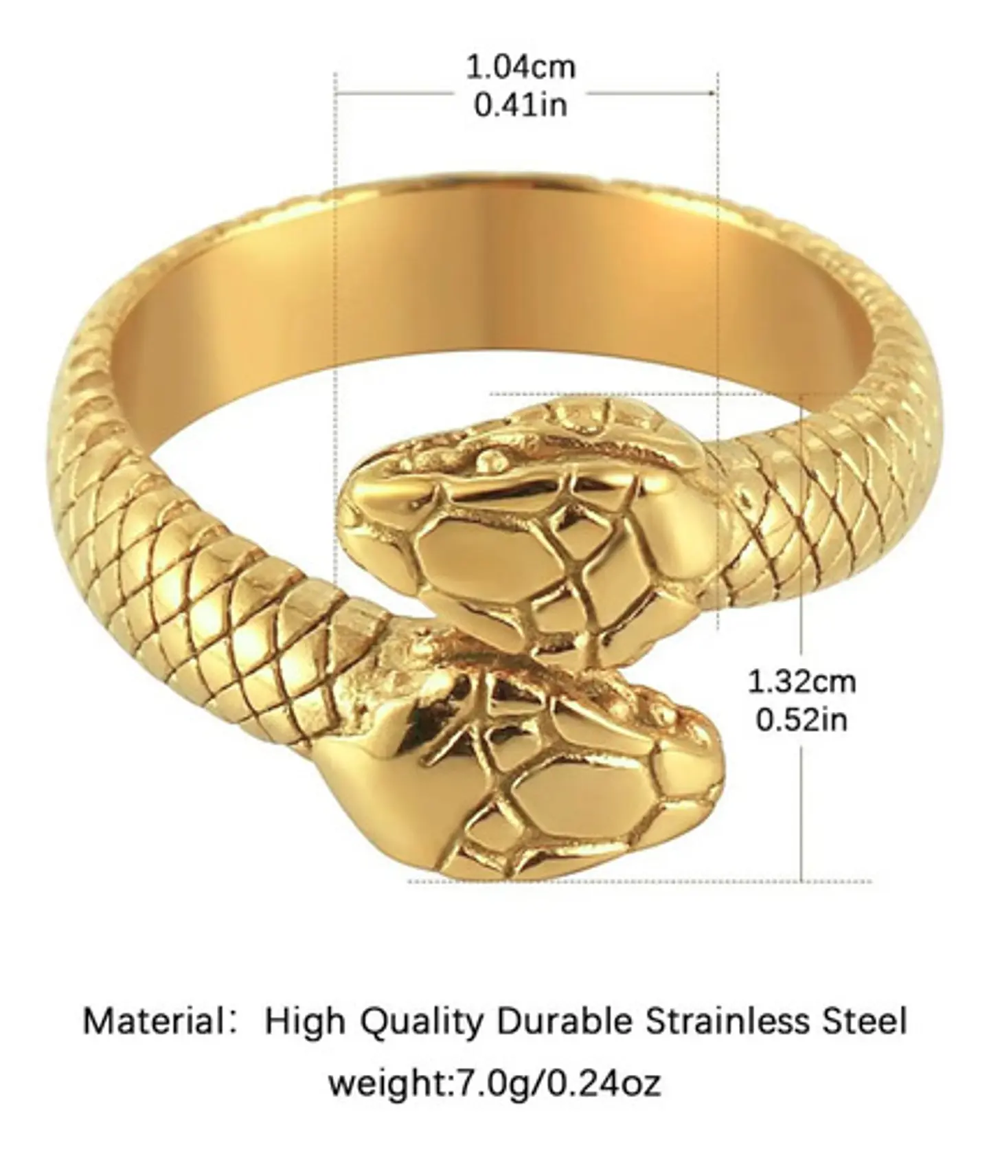 Anillo Serpiente Color Plata Acero Inoxidable Hombre Y Mujer 11