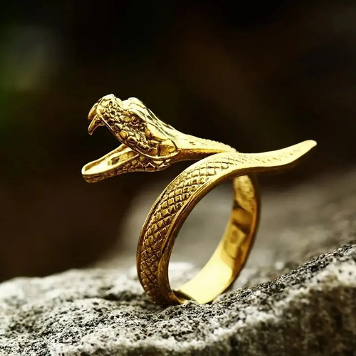 Anillo Serpiente Color Plata Acero Inoxidable Hombre Y Mujer 38