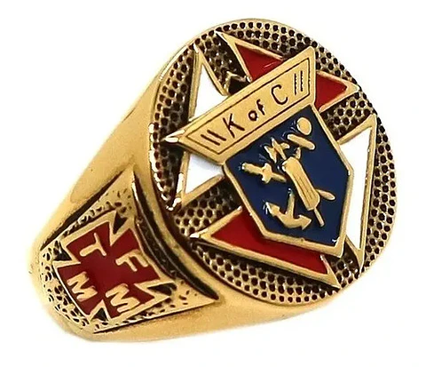 Anillo Caballeros De Colon Color Oro Acero Inoxidable Hombre