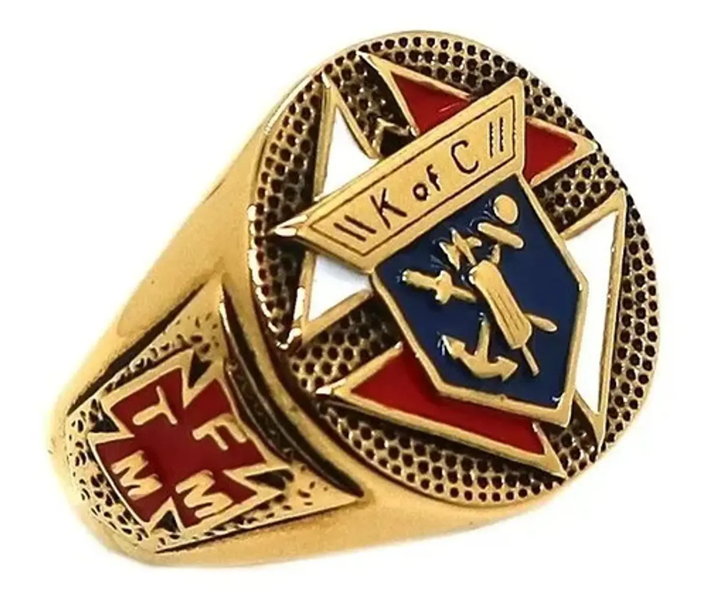 Anillo Caballeros De Colon Color Oro Acero Inoxidable Hombre 1