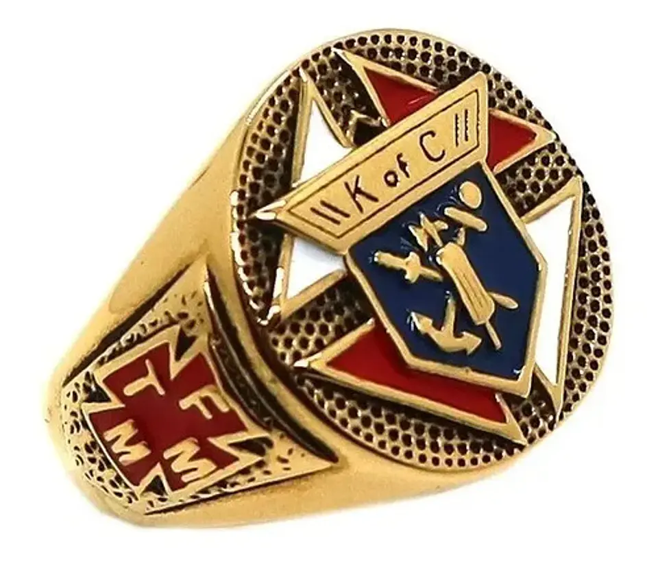 Anillo Caballeros De Colon Color Oro Acero Inoxidable Hombre 1