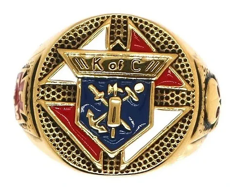 Anillo Caballeros De Colon Color Oro Acero Inoxidable Hombre