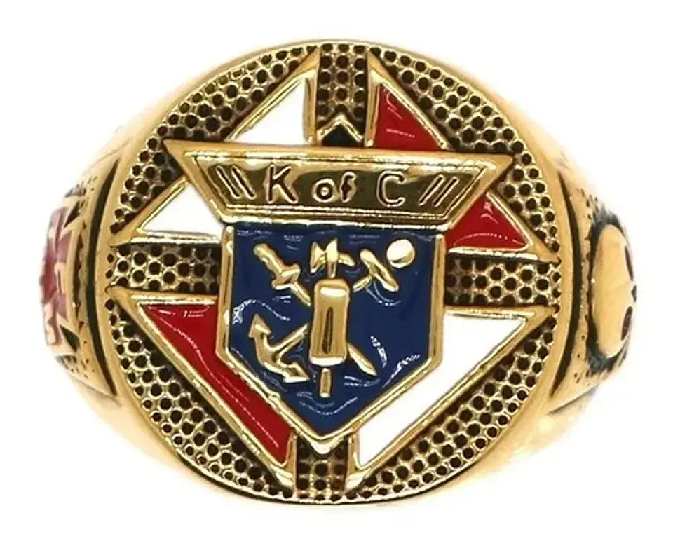 Anillo Caballeros De Colon Color Oro Acero Inoxidable Hombre 2