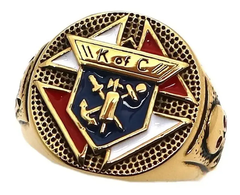 Anillo Caballeros De Colon Color Oro Acero Inoxidable Hombre 3