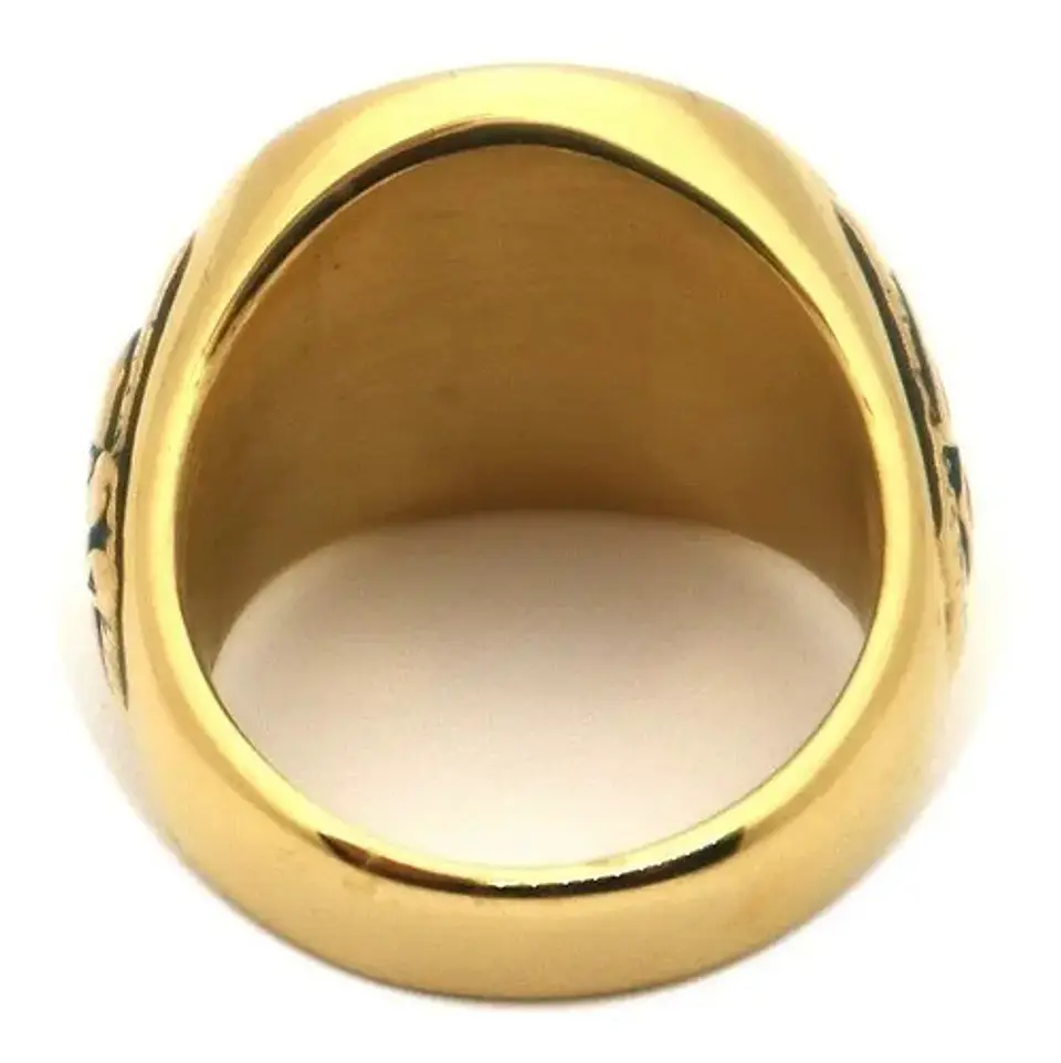 Anillo Caballeros De Colon Color Oro Acero Inoxidable Hombre 5