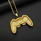 Collar Color Oro Acero Hip Hop Control Mando Piedras Hombre - Miniatura 3