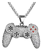 Collar Color Oro Acero Hip Hop Control Mando Piedras Hombre - Miniatura 6
