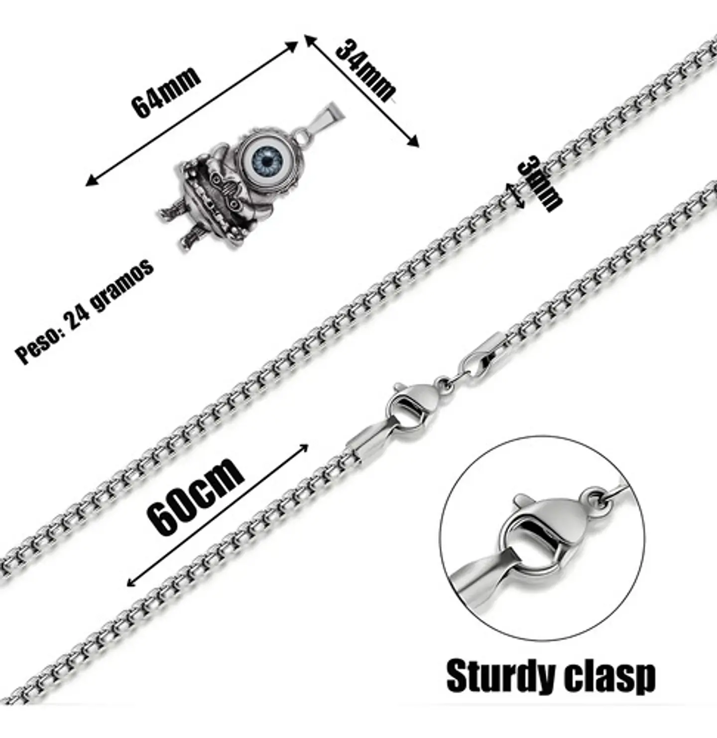 Collar Color Plata Dije Minion Robot Acero Inoxidable Hombre 2