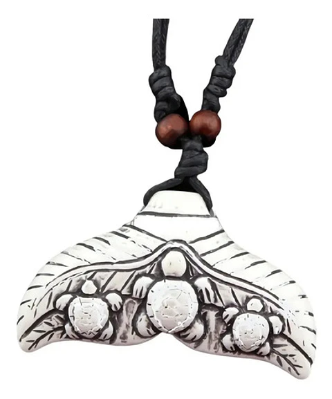 Collar Dije Resina Tibetano Cola De Ballena Hombre Mujer   
