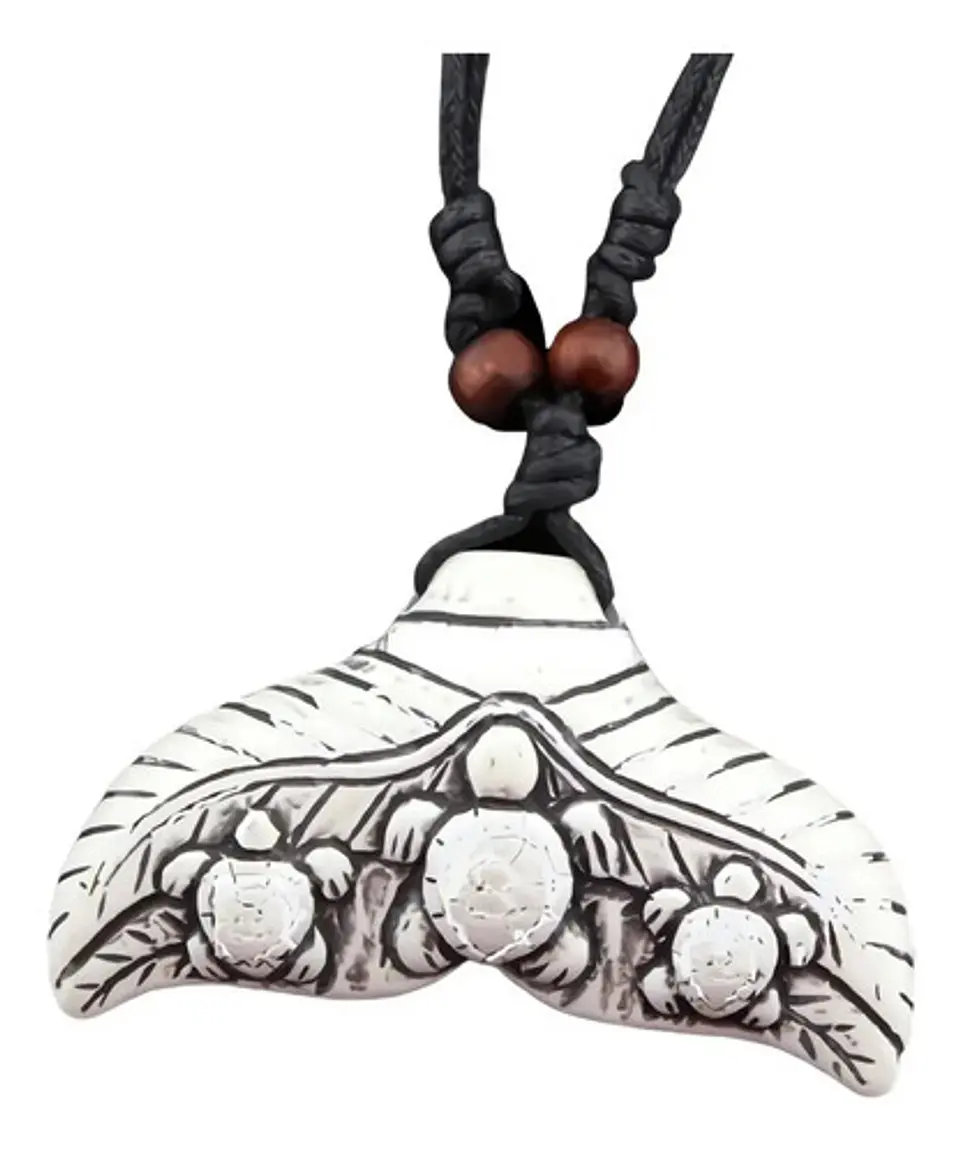 Collar Dije Resina Tibetano Cola De Ballena Hombre Mujer    1