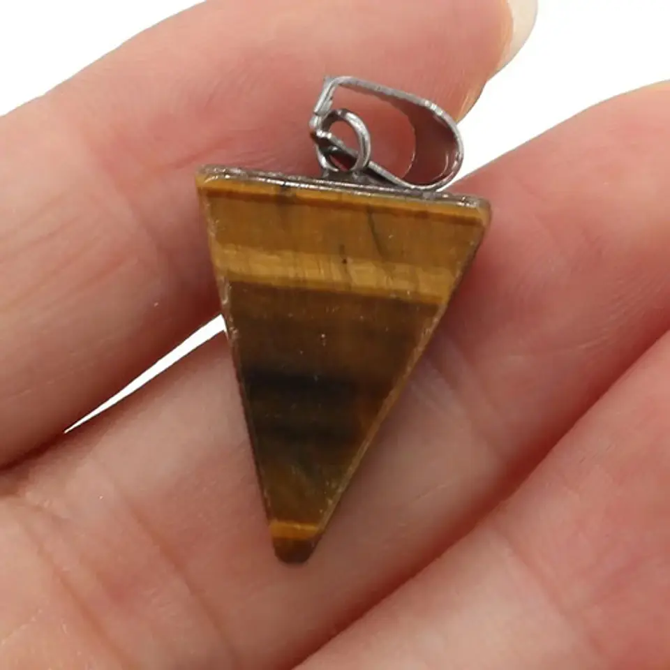 Collar Dije Piedra Punta Flecha Ojo De Tigre Hombre Y Mujer 3