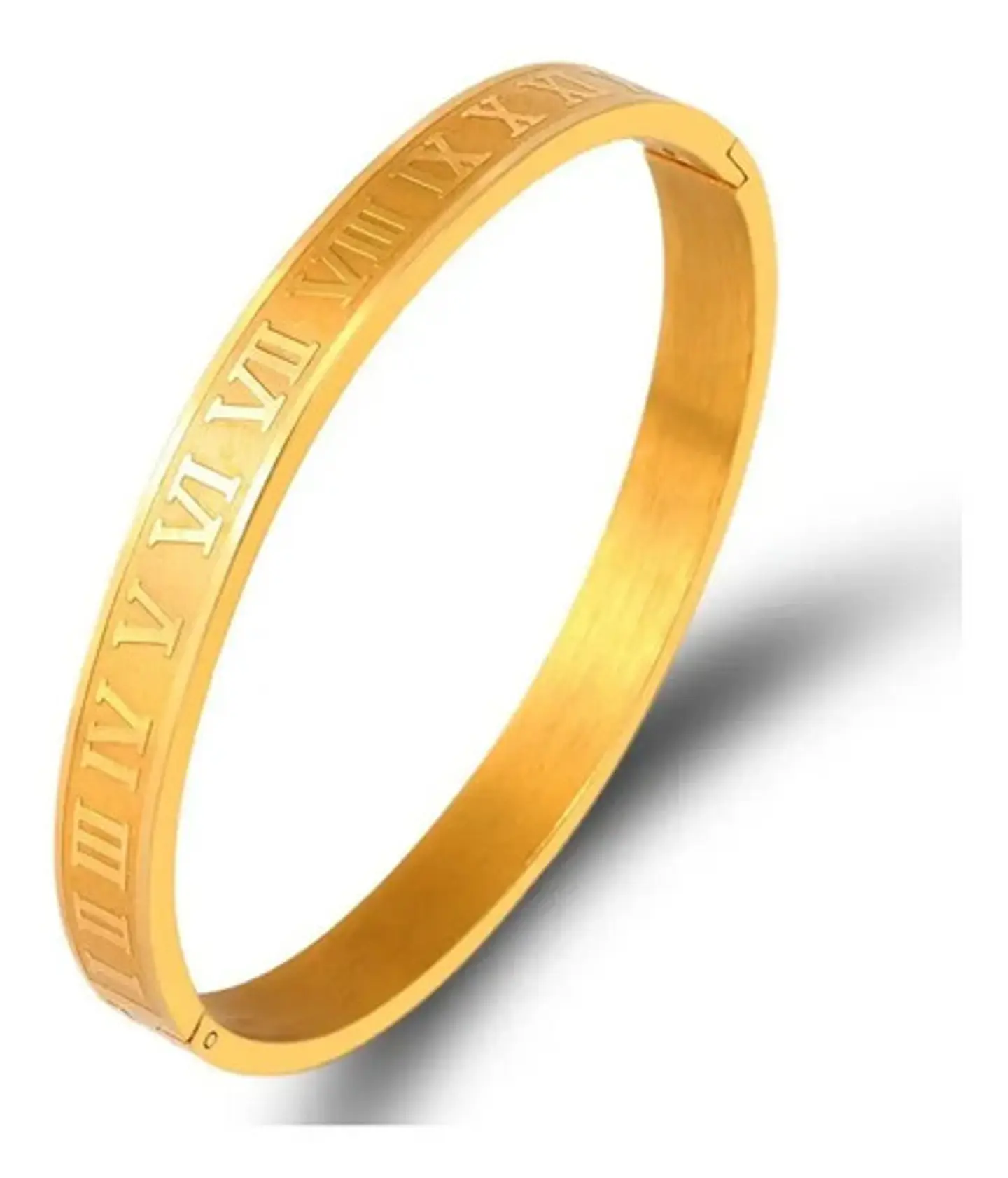Pulsera Brazalete Acero Inoxidable Números Romanos Hombre 1
