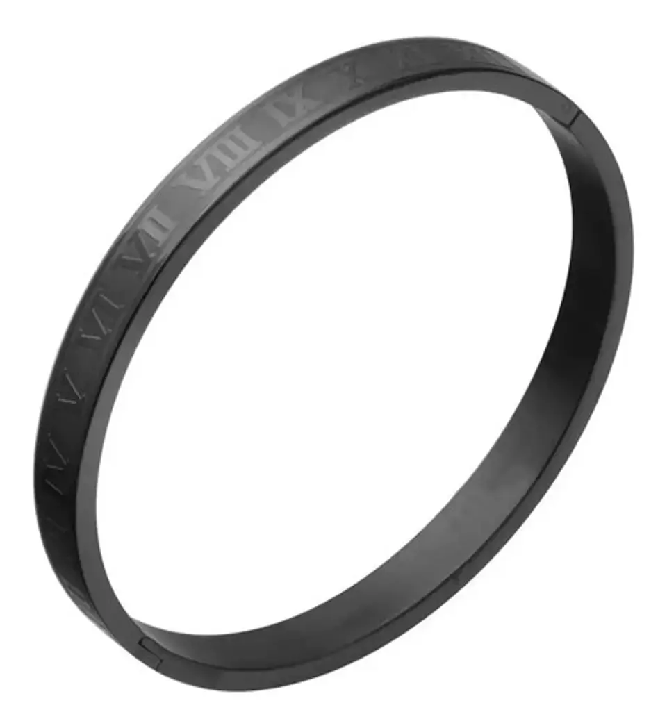 Pulsera Brazalete Acero Inoxidable Números Romanos Hombre 4