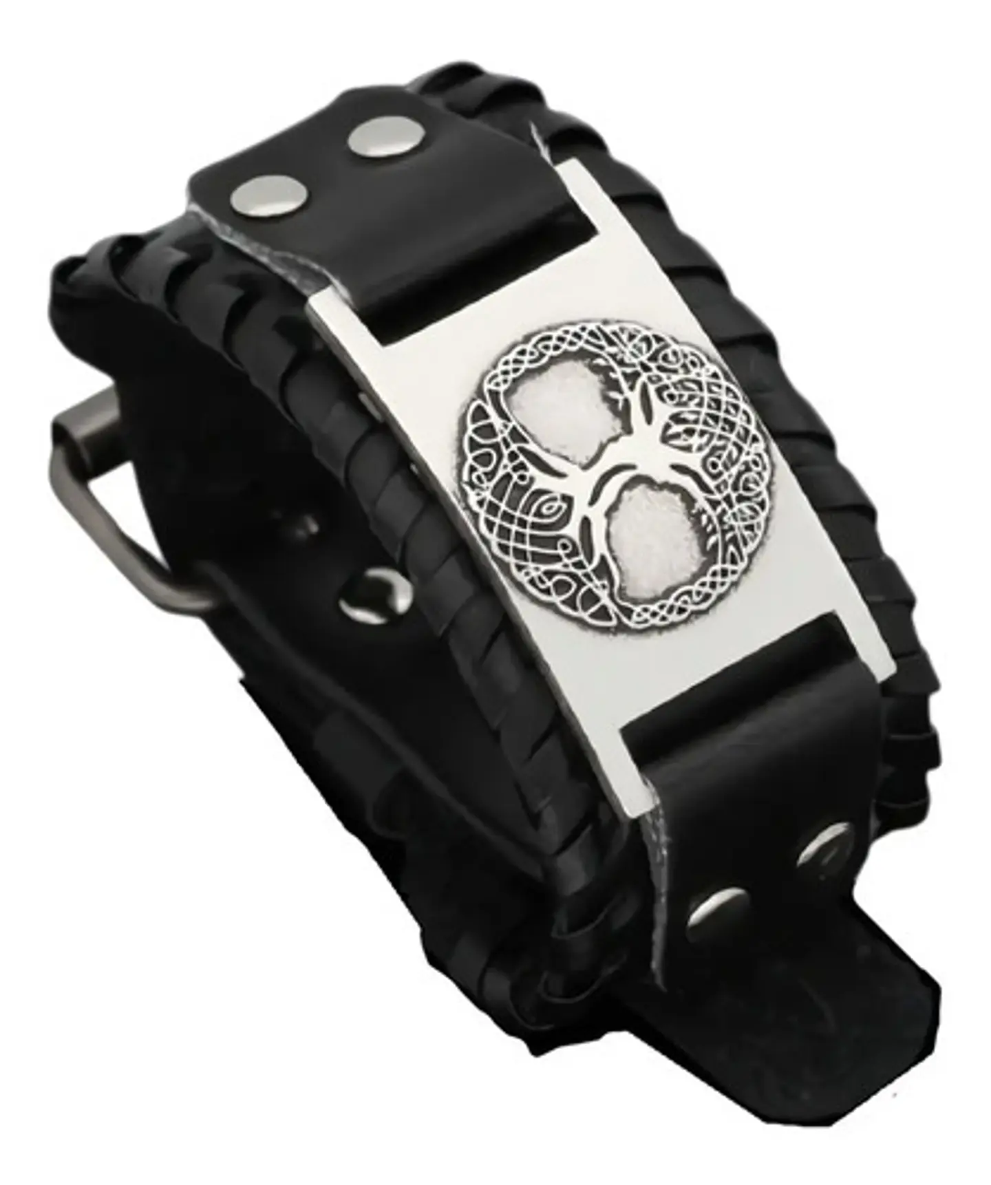 Pulsera Brazalete Cuero Árbol De La Vida Vikingo Para Hombre 1