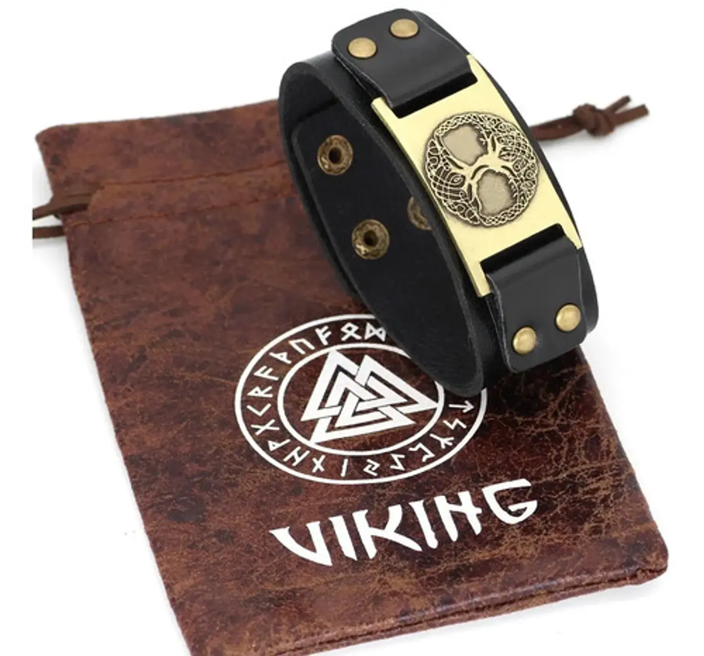 Pulsera Brazalete Cuero Árbol De La Vida Vikingo Para Hombre 8