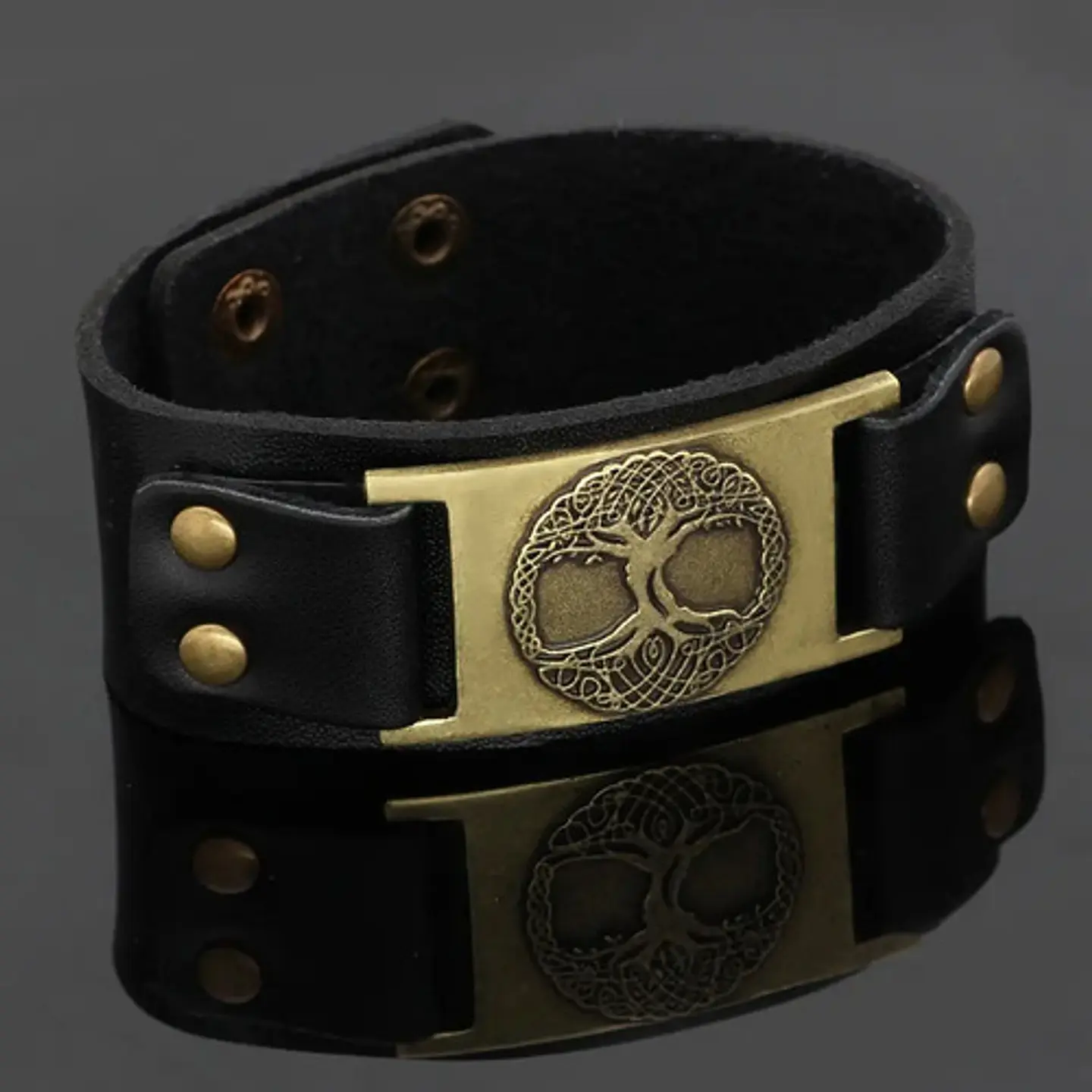 Pulsera Brazalete Cuero Árbol De La Vida Vikingo Para Hombre 10