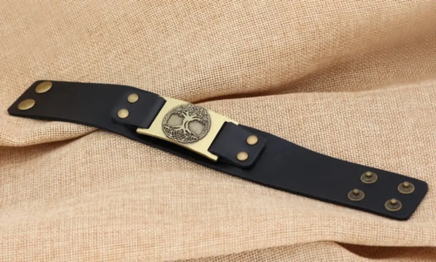 Pulsera Brazalete Cuero Árbol De La Vida Vikingo Para Hombre 12