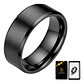 Anillo Argolla Titanio Negro Hombre Caballero Calidad Uno - Miniatura 1
