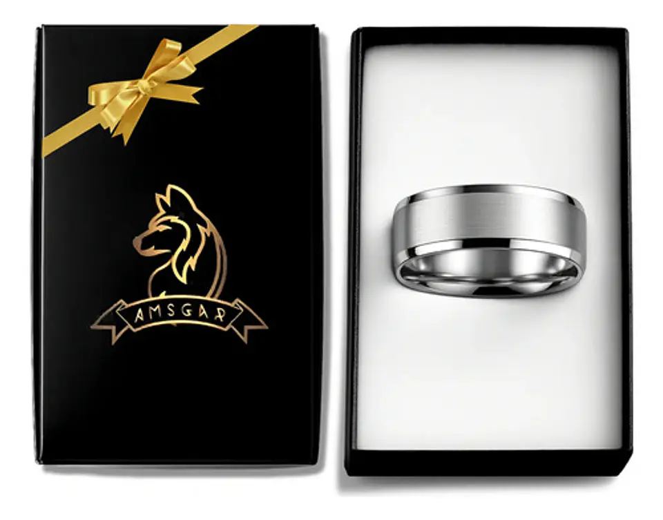Anillo Argolla Titanio Negro Hombre Caballero Calidad Uno 22