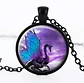 Collar Dije Cristal Dragón Alas Purpura Azul Hombre Mujer    - Miniatura 2