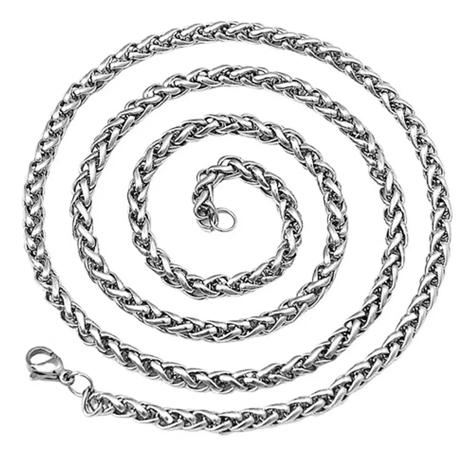 Collar Color Plata Dije Estrella De David Acero Para Hombre 2