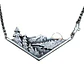 Collar Dije Paisaje Montaña Arboles Color Plata Para Mujer - Miniatura 5