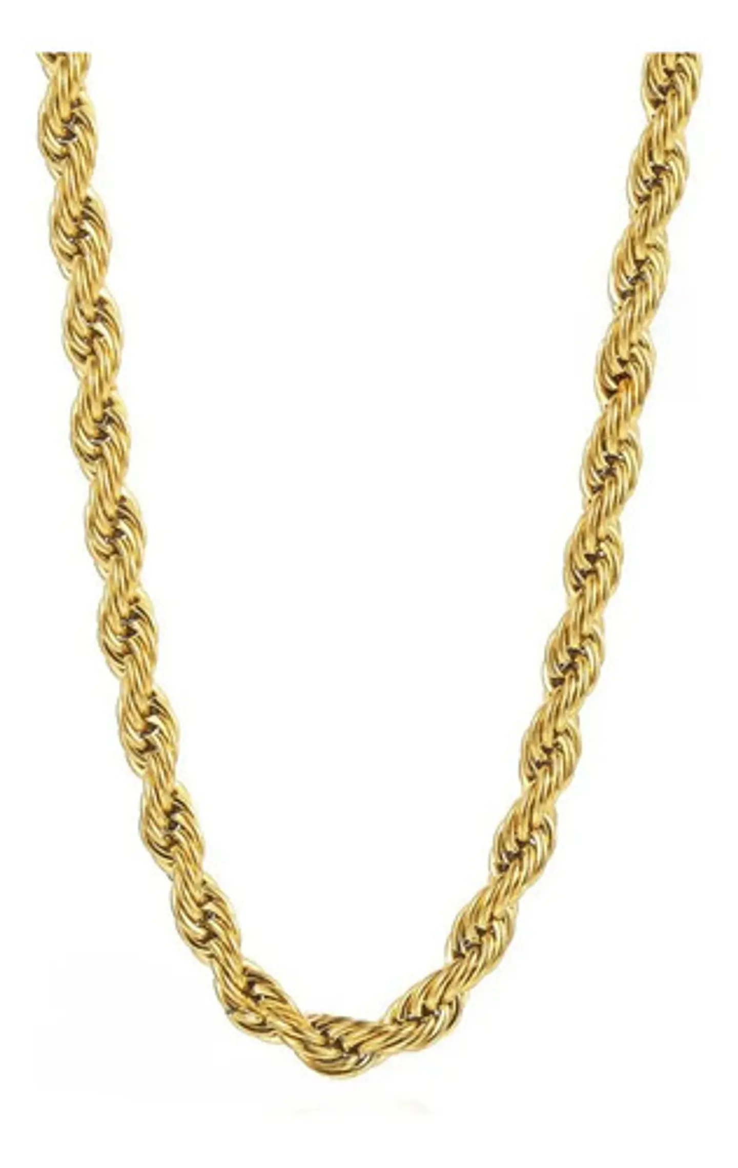 Cadena Soga 3mm Color Oro Acero 60 Cm Trenzada Hombre Mujer 1