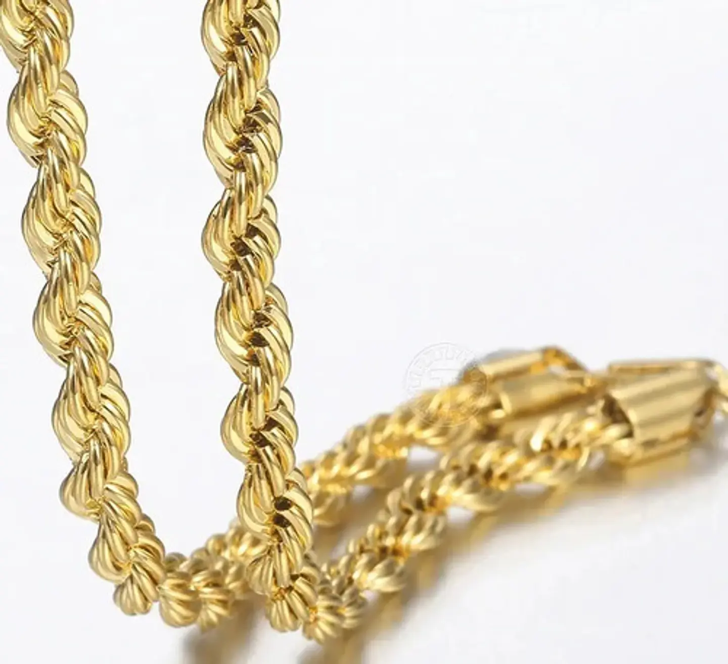 Cadena Soga 3mm Color Oro Acero 60 Cm Trenzada Hombre Mujer 4