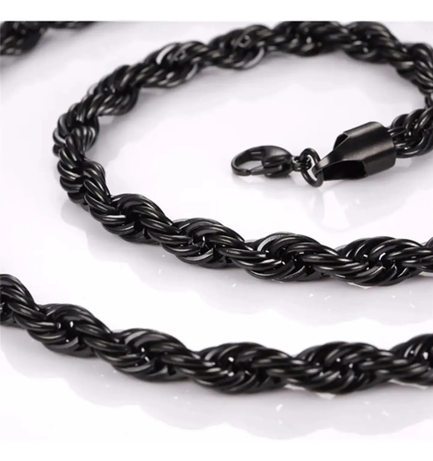 Cadena Soga 3mm Color Oro Acero 60 Cm Trenzada Hombre Mujer 12