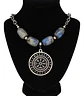 Collar Color Plata Piedra Natural Labradorita Vikingo Mujer - Miniatura 1