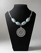 Collar Color Plata Piedra Natural Labradorita Vikingo Mujer - Miniatura 7
