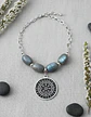 Collar Color Plata Piedra Natural Labradorita Vikingo Mujer - Miniatura 8