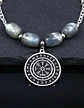 Collar Color Plata Piedra Natural Labradorita Vikingo Mujer - Miniatura 9