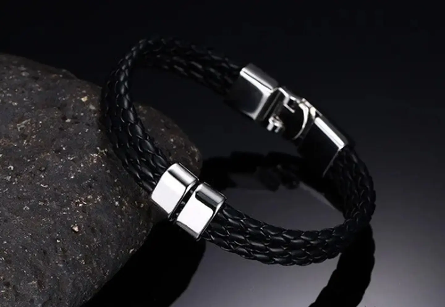 Pulsera Manilla Brazalete Trenzada Cuero Cierre Hombre Mujer 4