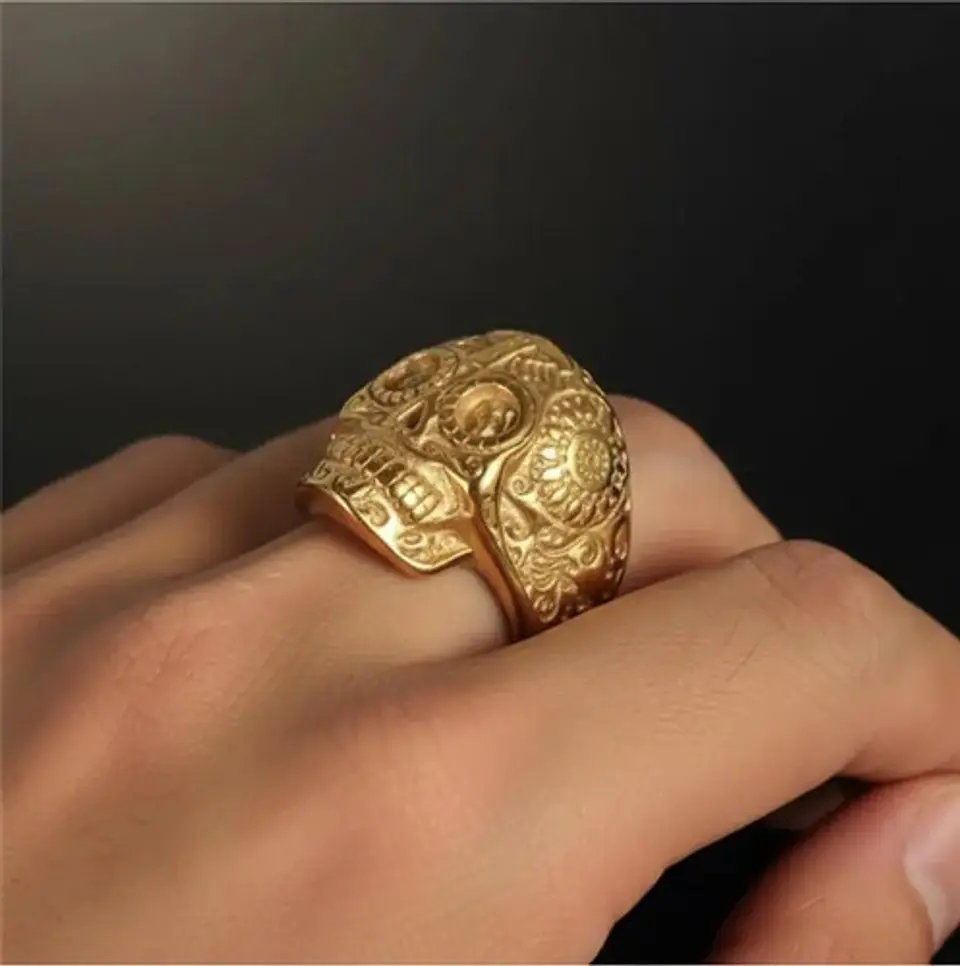 Anillo Skull Craneo Calavera Mexico Acero Inoxidable Hombre 9