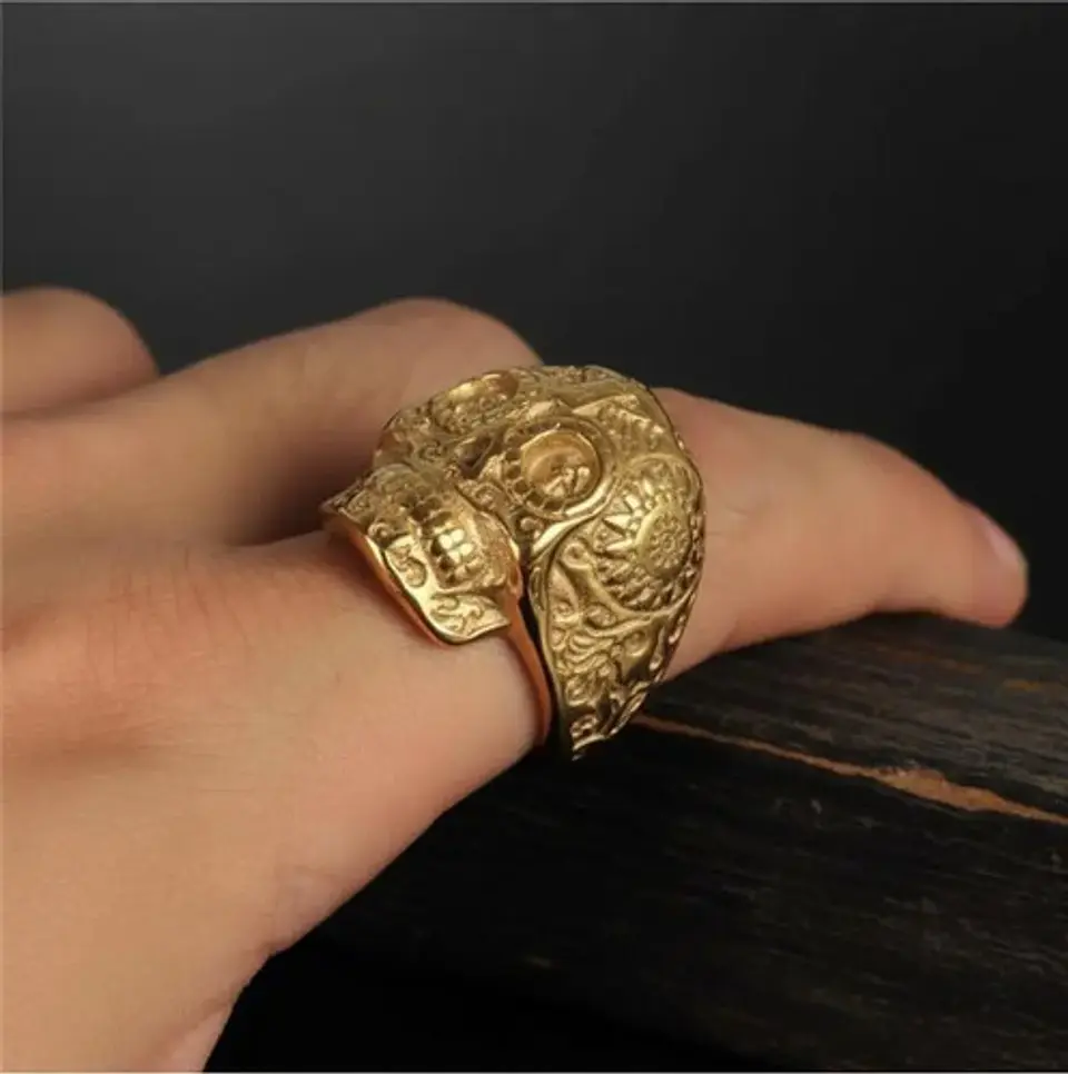 Anillo Skull Craneo Calavera Mexico Acero Inoxidable Hombre 10