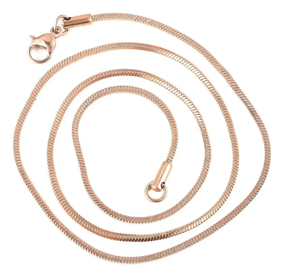 Cadena Serpiente 2 Mm Acero Inoxidable 60 Cm Hombre Y Mujer 34