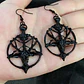 Aretes Pendiente Pentagrama Cabra Color Negro Mujer Hombre - Miniatura 3
