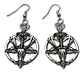 Aretes Pendiente Pentagrama Cabra Color Negro Mujer Hombre - Miniatura 5