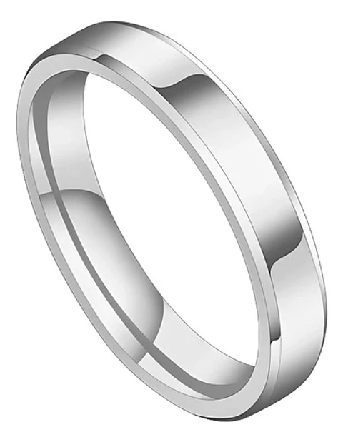 Anillo Argolla Color Negro 6mm Acero Inoxidable Hombre Mujer