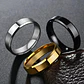Anillo Argolla Color Negro 6mm Acero Inoxidable Hombre Mujer - Miniatura 3